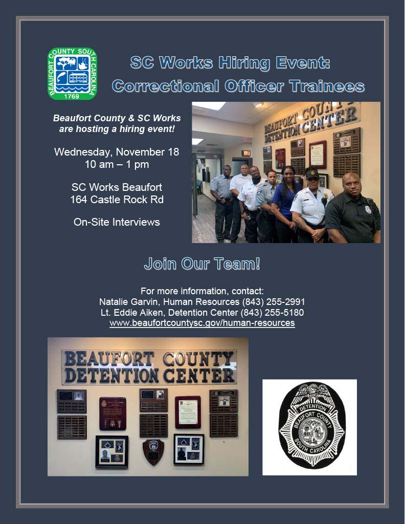 Beaufort County and SC Works Host Hiring Event Flyer