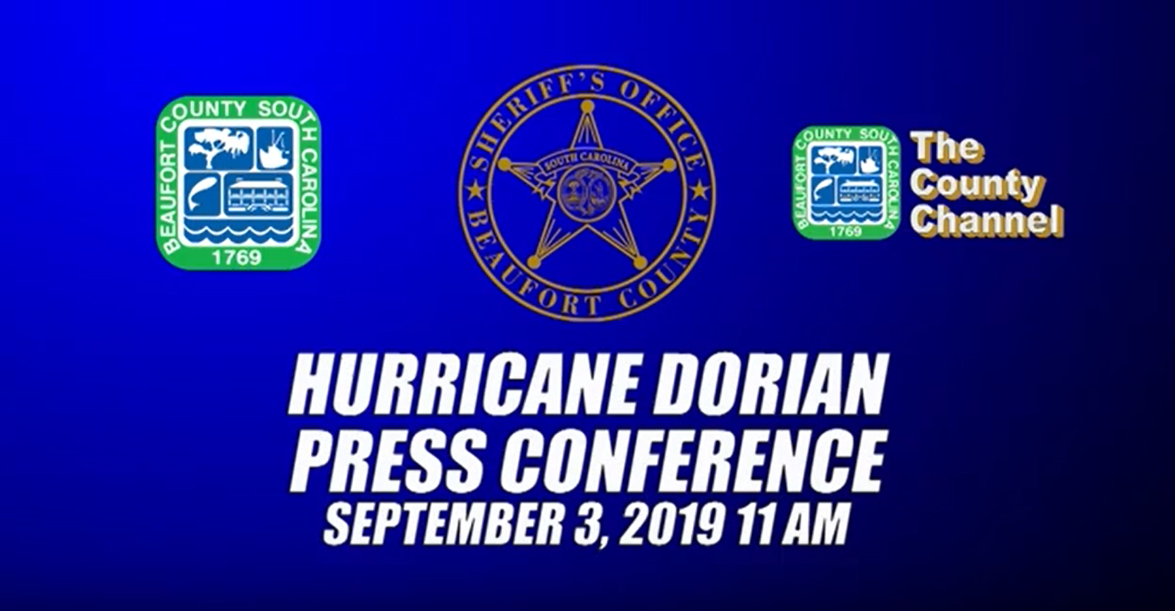 Hurricane Dorian Press Conference Video: Local Officials, September 3