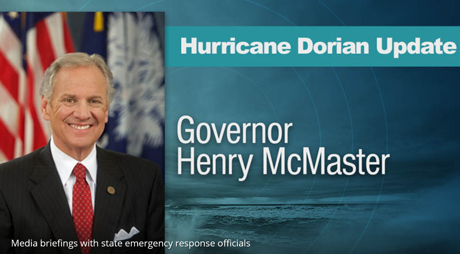 Hurricane Dorian Press Conference Video: SC Governor McMaster, September 1