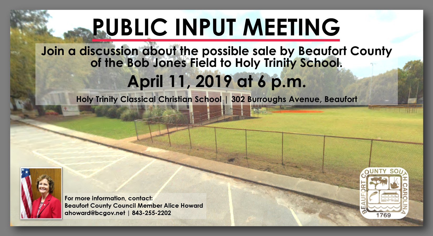 Public Input Meeting--Bob Jones Field