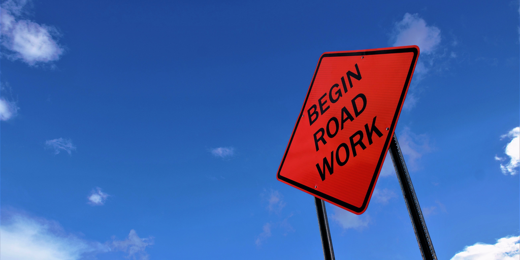 Road Work Ahead Sign