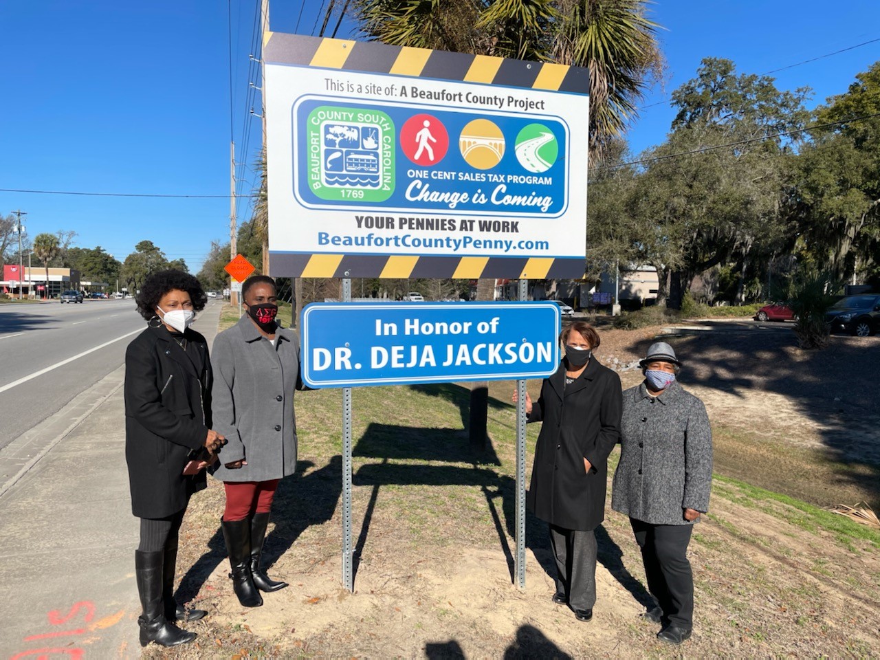 Jackson Family at Sign Dedication