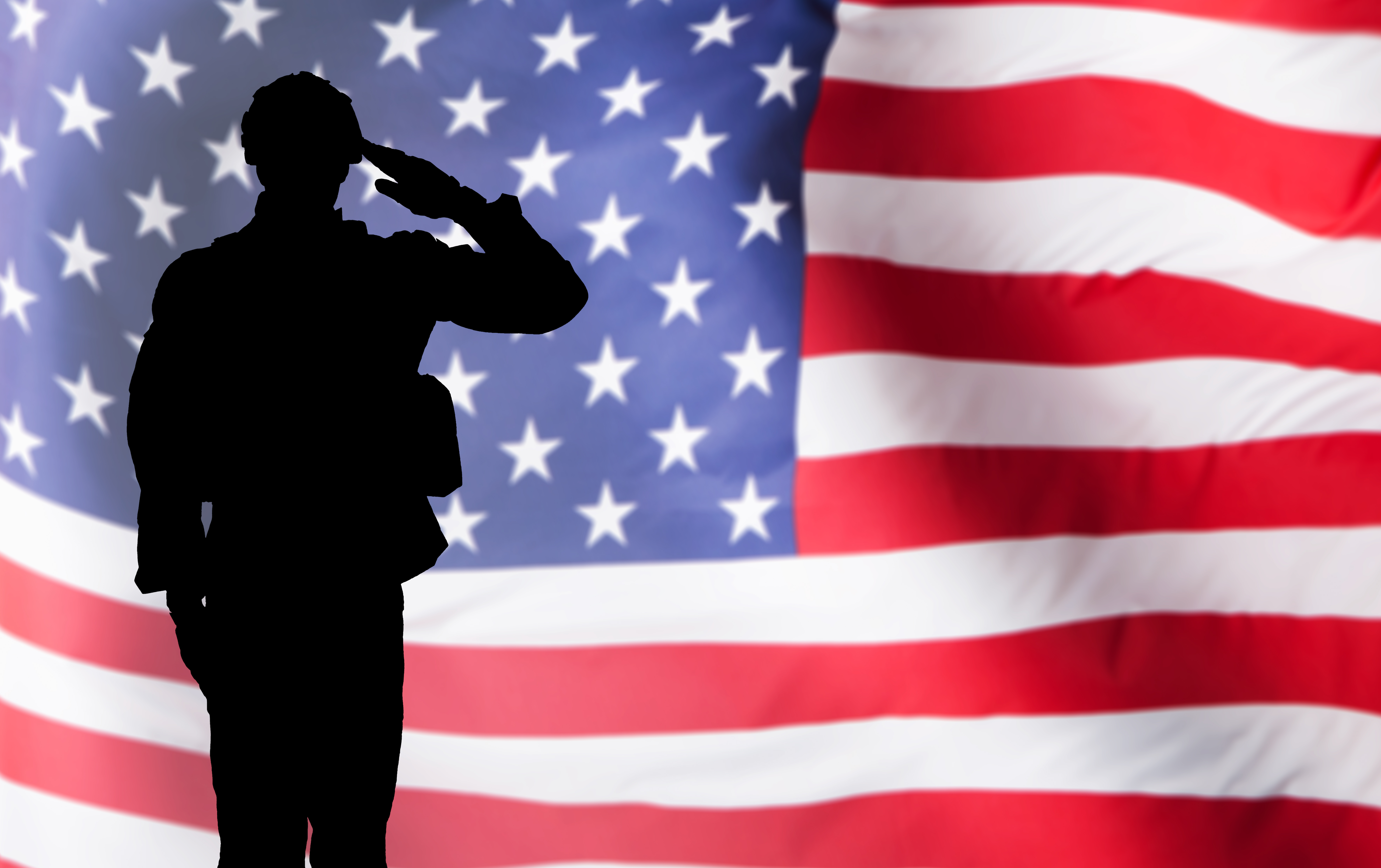 Soldier Saluting Flag