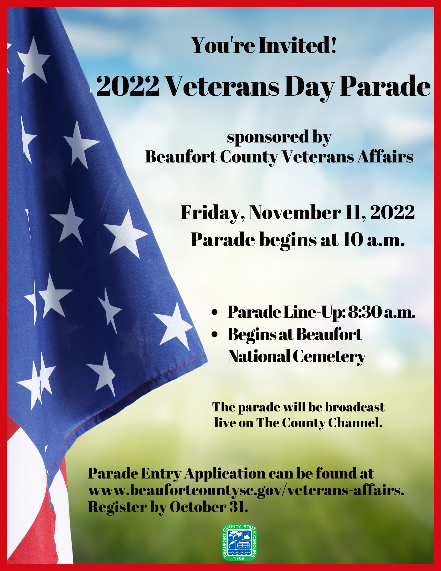 Beaufort County Veterans Affairs Department Hosting  Veterans Day Parade