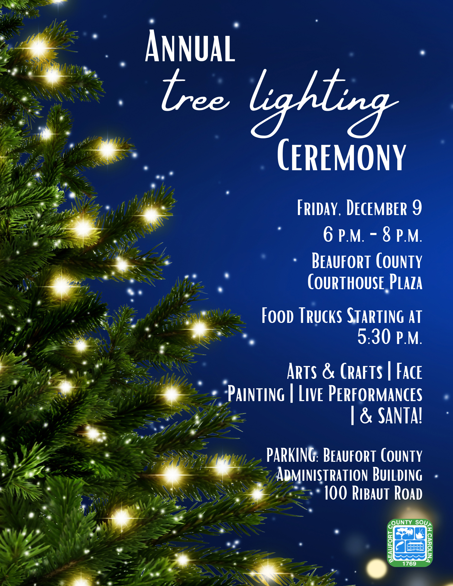 County Council and Community Christmas Tree Lighting Friday, December 9